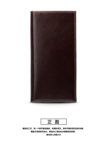 Men's long wallet, genuine cowhide leather, coin purse, card holder, business wallet for men 