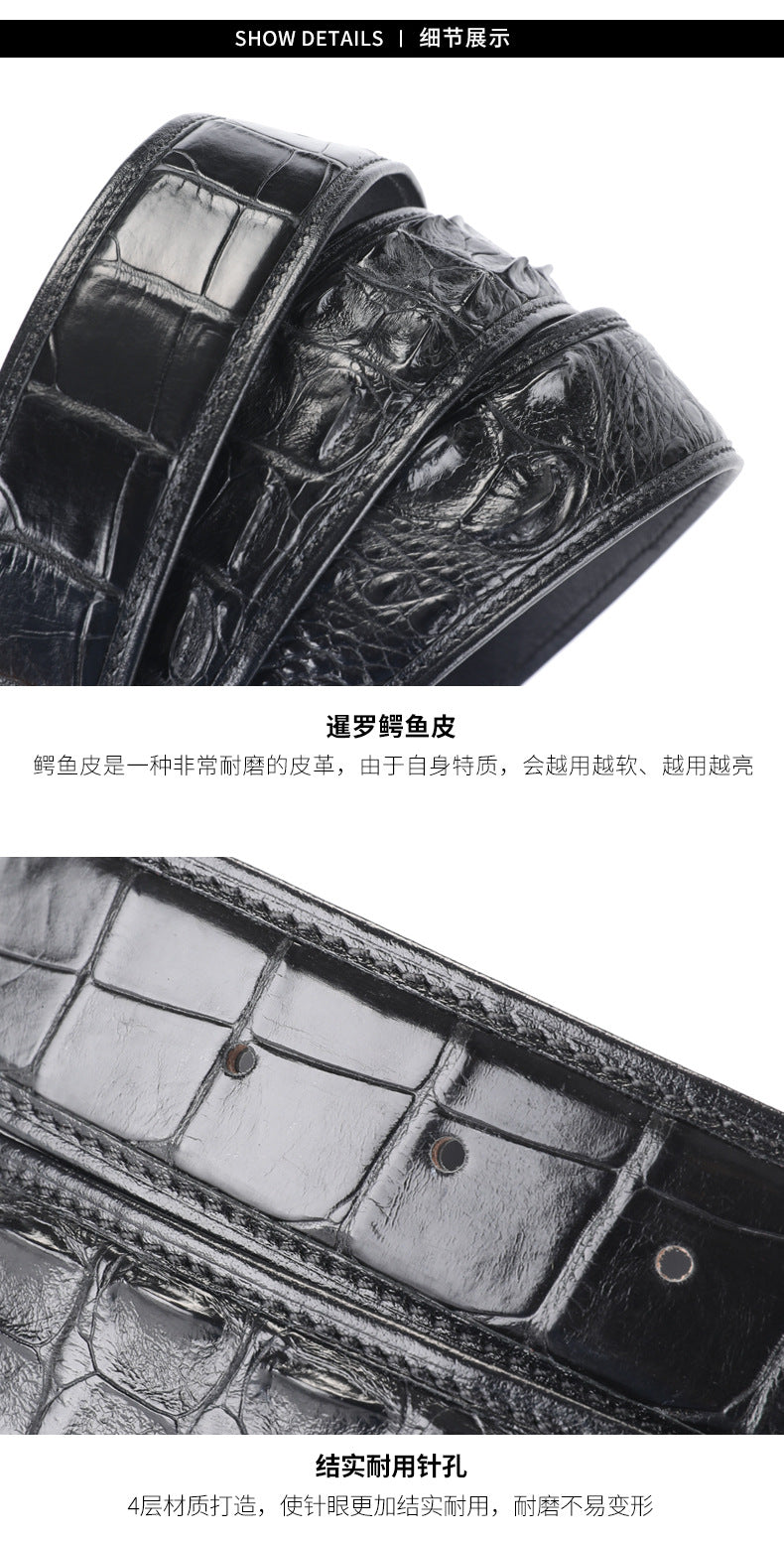 New Men's Belt Crocodile Skin Genuine Leather Unjointed Fashion Casual Men's Belt 