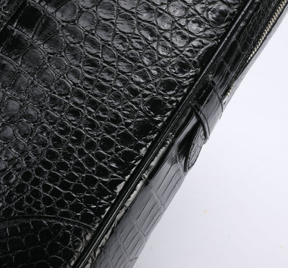 Siamese Crocodile Belly Skin Genuine Leather Men's Briefcase High Quality Men's Office Bag Business Bag File Bag Handbag 