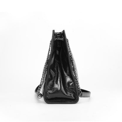 Cowhide shopping bag fashion trend large capacity chain bag armpit bag women