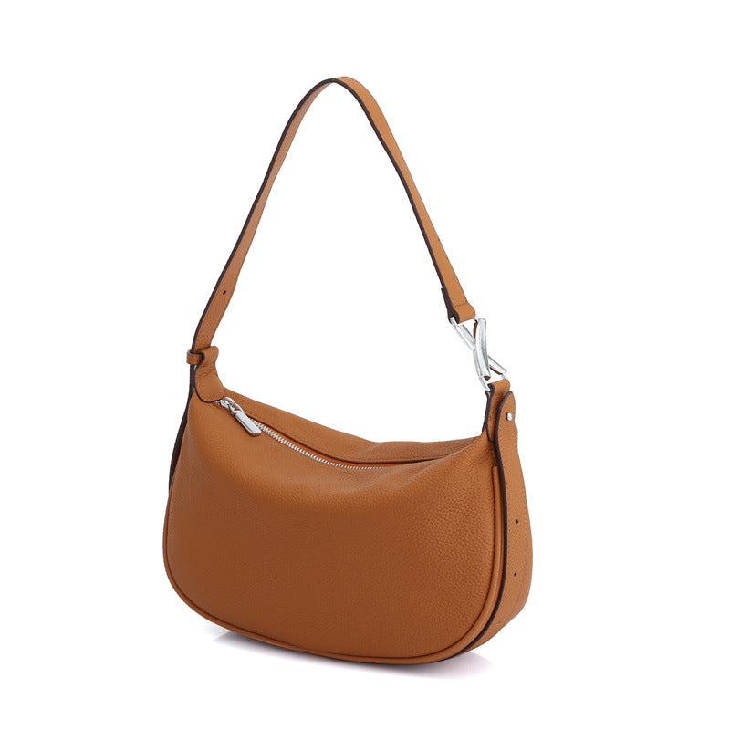 Retro cowhide bag ladies shoulder armpit bag crossbody genuine leather ladies bag stick bag