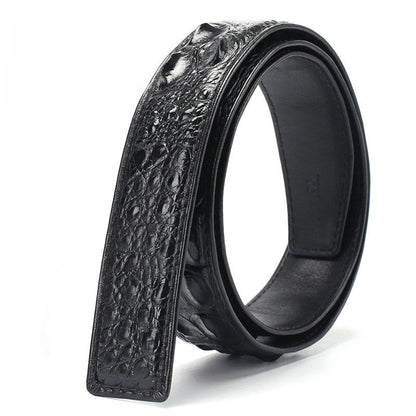 Taiwan Crocodile Skin Osteoderm Men's Belt Genuine Leather No Pieces Smooth Buckle Men Belt No Buckle 