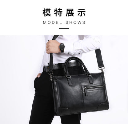 Men's handbag, handbag, genuine leather, cowhide, computer bag, business briefcase 