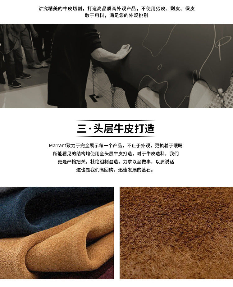 Men's clutch bag Genuine cowhide leather large capacity business zipper file bag Men's handbag 