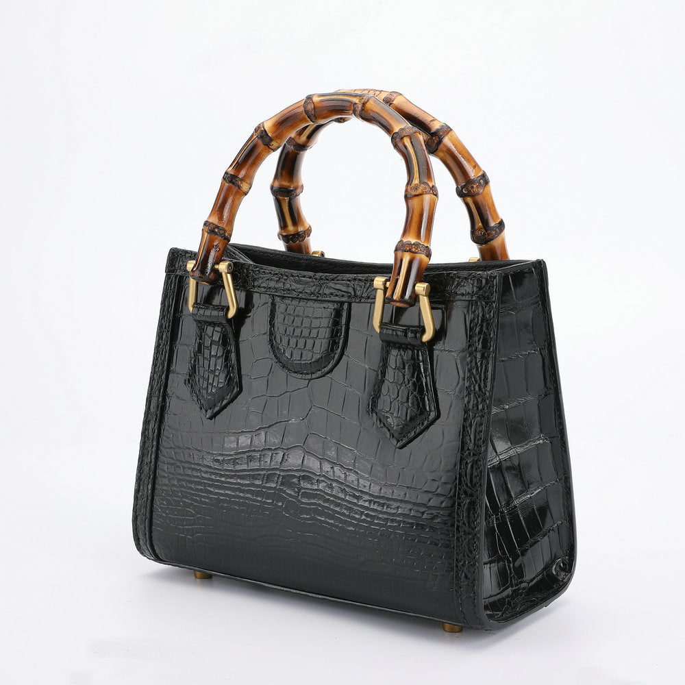 Women's Shoulder Bag Leather Tote Bag Siamese Crocodile Leather Genuine Leather Goes with Anything