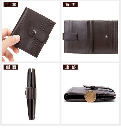 Men's Wallet Genuine Cowhide Leather Card Bag RFID Thin Men's Wallet