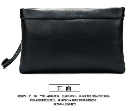 Men's clutch bag cowhide genuine leather Korean fashion business large capacity men's handbag 