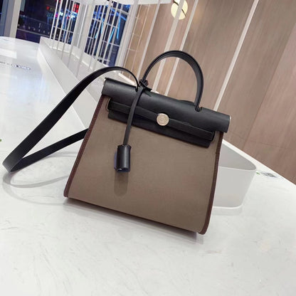 Large Capacity Commuting Bag Luxury Saddle Bag Handbag Fashion Contrast Color Shoulder Bag Women