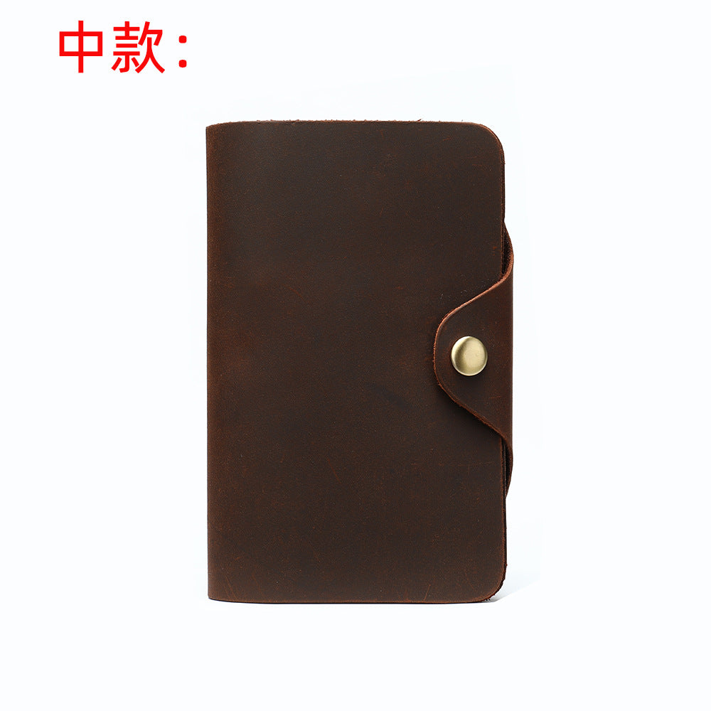 Men's Wallet Cow Leather Card Holder Large Capacity Clutch Bag Retro Men's Wallet 