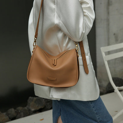 Genuine leather armpit bag ladies commuting casual one shoulder diagonal shoulder bag cowhide bag