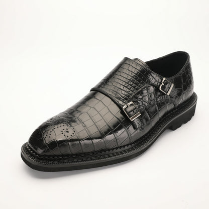 New Crocodile Belly Skin Men's Leather Shoes Genuine Leather Excellent Breathable Rubber Sole Business Shoes