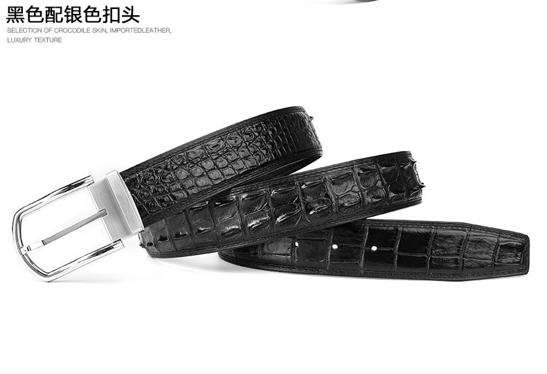 Men's Belt Siamese Crocodile Skin Genuine Leather Needle Buckle Casual Business High Quality Men's Belt 