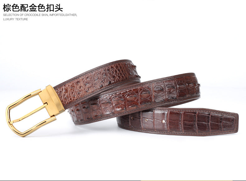 Men's Belt Siamese Crocodile Skin Genuine Leather Needle Buckle Casual Business High Quality Men's Belt 