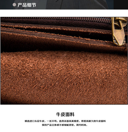 Men's long wallet cowhide genuine leather chain anti-theft clutch bag men's wallet 