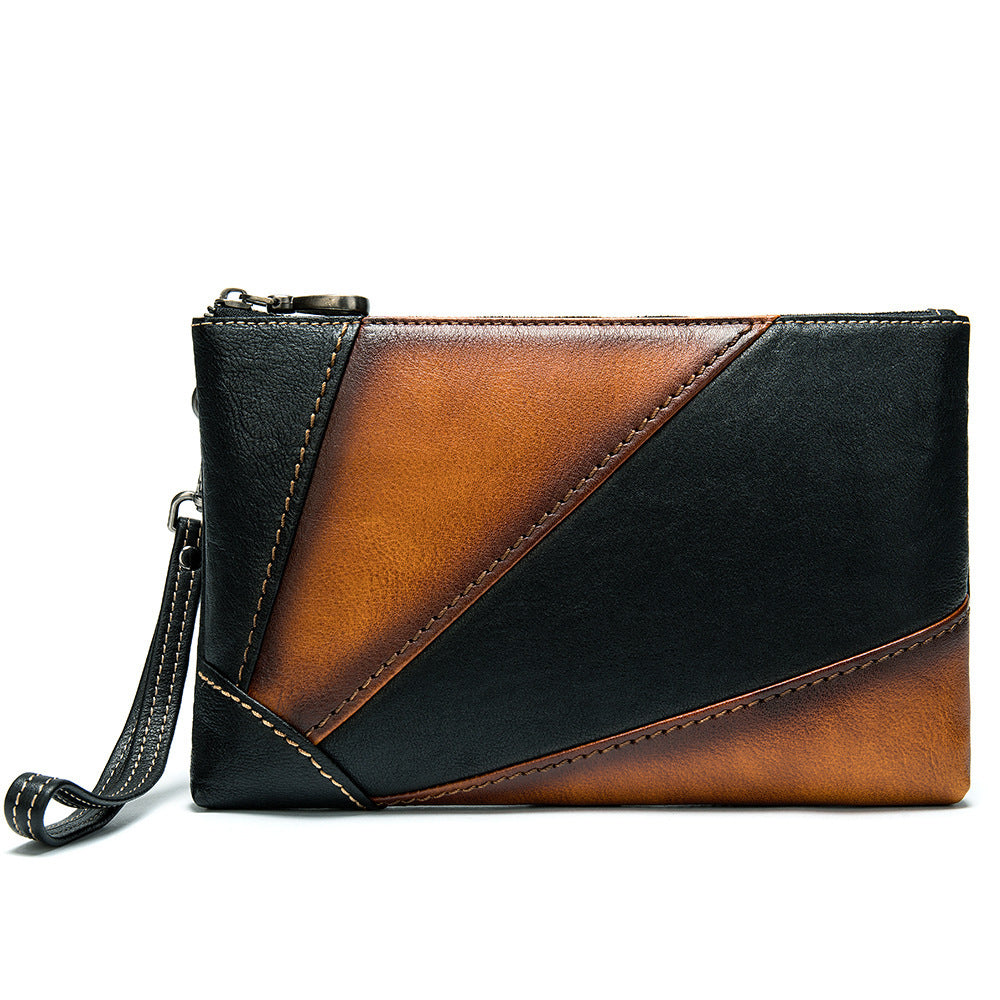 Men's Clutch Bag, Cowhide Genuine Leather, Large Capacity, Retro Fashion, Men's Handbag 