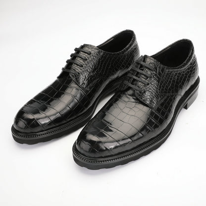 Men's Leather Shoes Genuine Leather Crocodile Belly Skin Anti-slip Wear-resistant Business Shoes Formal Suit Shoes 