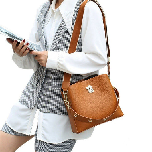 Women's Handbags Shoulder Bag Cowhide Bucket Bag Genuine Leather Women's Bag