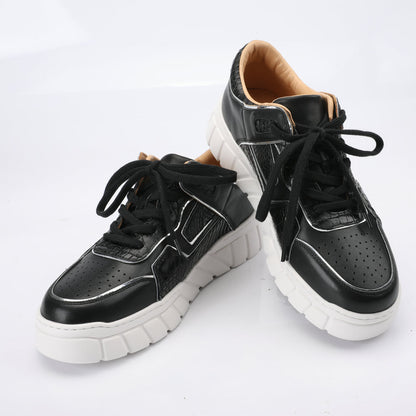 2023 New Crocodile Belly Skin Men's Casual Shoes Excellent Breathability Fashion Platform Men's Shoes 