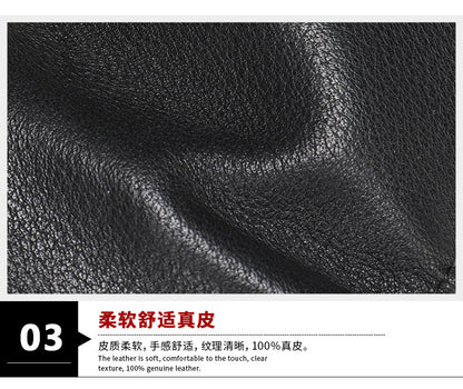 Men's short wallet cowhide genuine leather business thin simple anti-theft card bag wallet wallet 