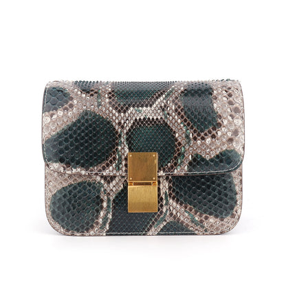 Python leather women's bag cross small square bag crossbody bag fashion trend