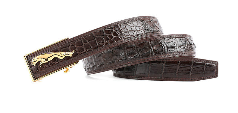 Men's Belt Siamese Crocodile Skin Genuine Leather Automatic Buckle Casual Men's Belt 