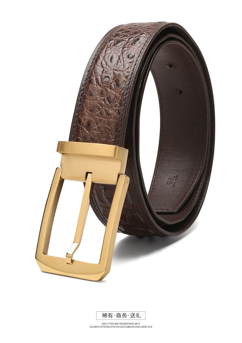 Men's Belt Crocodile Skin Genuine Leather Needle Buckle Casual Men's Belt 