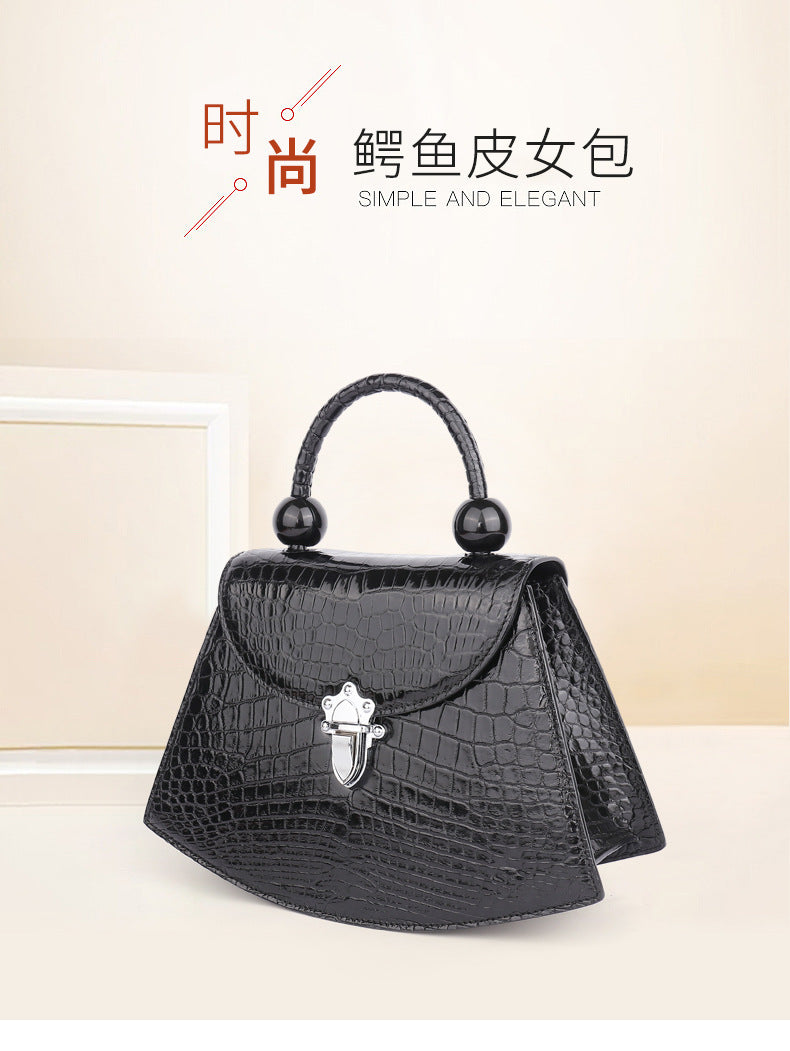 Crocodile skin diagonal shoulder bag women genuine leather shoulder bag handbag