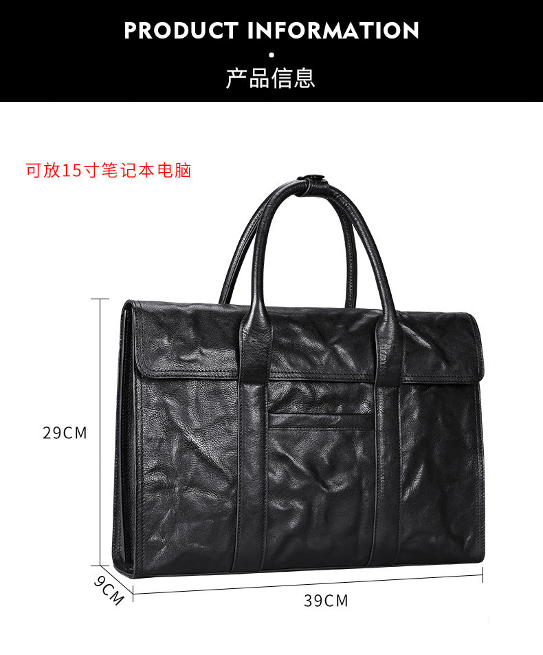 Men's handbag, genuine cowhide leather, high quality, large capacity, briefcase, handbag for men 