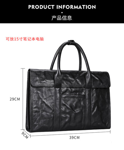 Men's handbag, genuine cowhide leather, high quality, large capacity, briefcase, handbag for men 