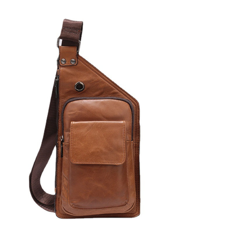 Men's bust bag fashion cowhide genuine leather men's bag 