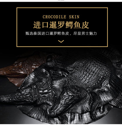 Men's Belt Siamese Crocodile Skin Genuine Leather Needle Buckle Casual Business High Quality Men's Belt 