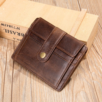 Men's Wallet Genuine Cow Leather Large Capacity Card Bag Retro Card Holder Men's Wallet 