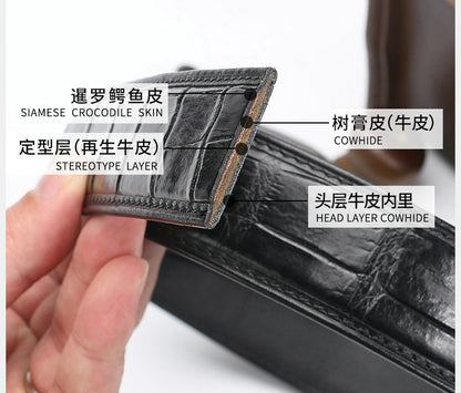 Men's Belt Crocodile Skin Genuine Leather Needle Buckle Casual Men's Belt 