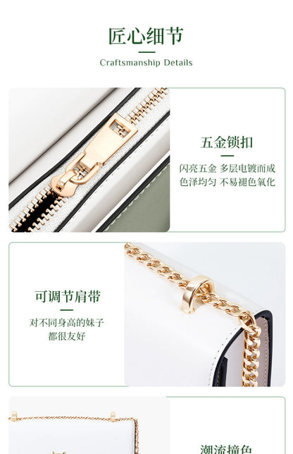 Women's Bag Luxury Shoulder Bag Pearl Chain Genuine Leather Fashion Shoulder Bag.Pochette