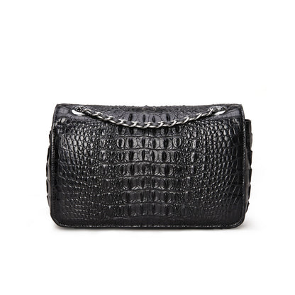 Fashionable shoulder bags Casual shoulder bags Crocodile leather women's bags Genuine leather square bags