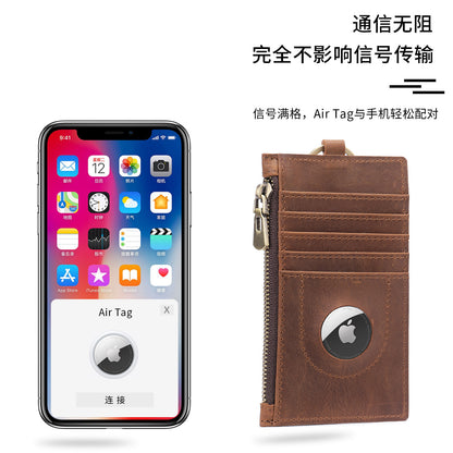 men's wallet airtag positioning retro card holder men's wallet 