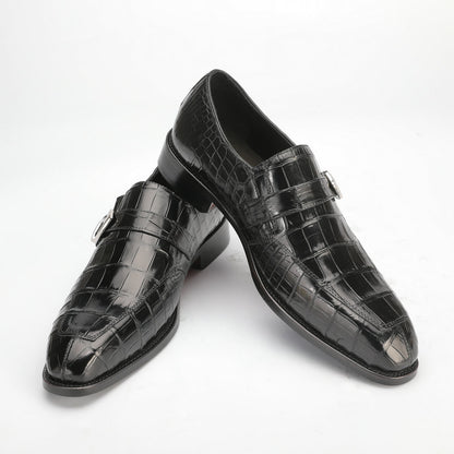 New crocodile skin men's leather shoes, genuine leather, non-slip business shoes 