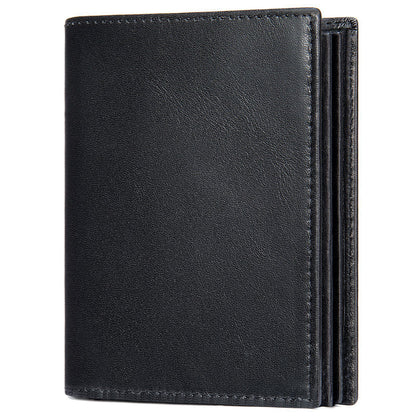 Men's Short Wallet Genuine Cowhide Leather RFID Anti-Theft Card Bag Retro Men's Wallet 