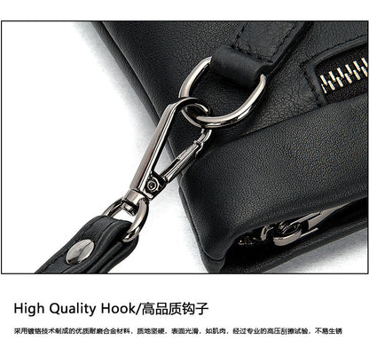 Men's clutch bag cowhide genuine leather Korean fashion business large capacity men's handbag 