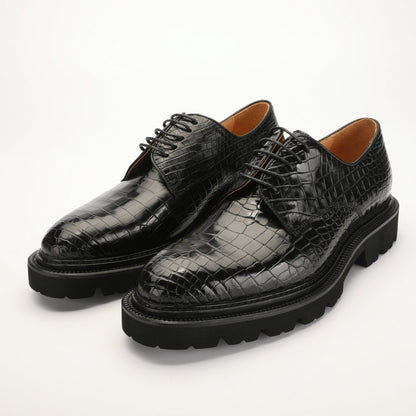 New Crocodile Belly Skin Men's Leather Shoes Genuine Leather High Quality Thick Sole Business Shoes 