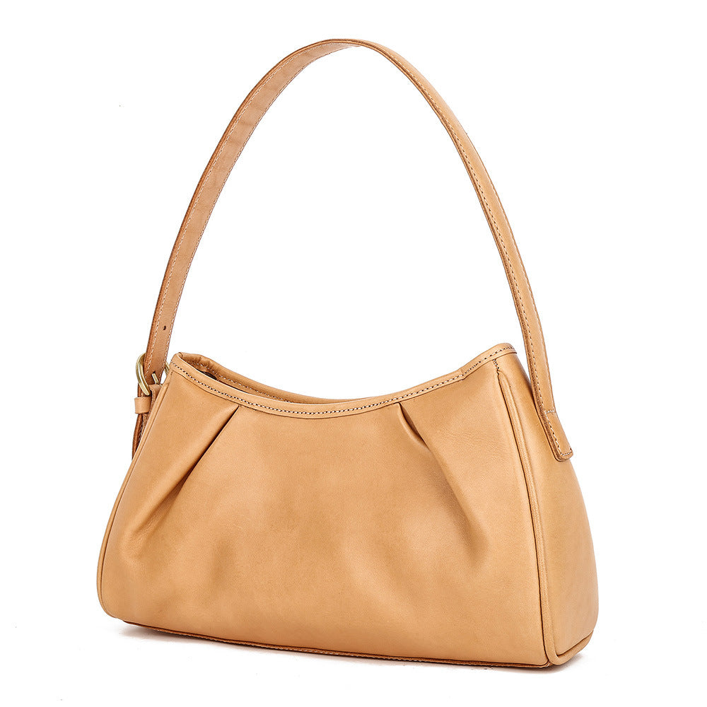 Ladies cowhide bag simple shoulder bag commuting handbag genuine leather armpit bag fashion