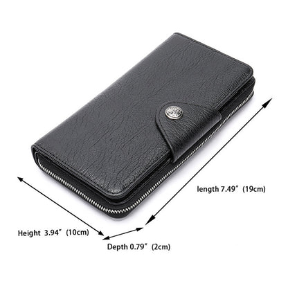 Men's long wallet made of cowhide genuine leather business simple card holder clutch bag men's wallet 