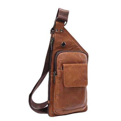 Men's bust bag fashion cowhide genuine leather men's bag 