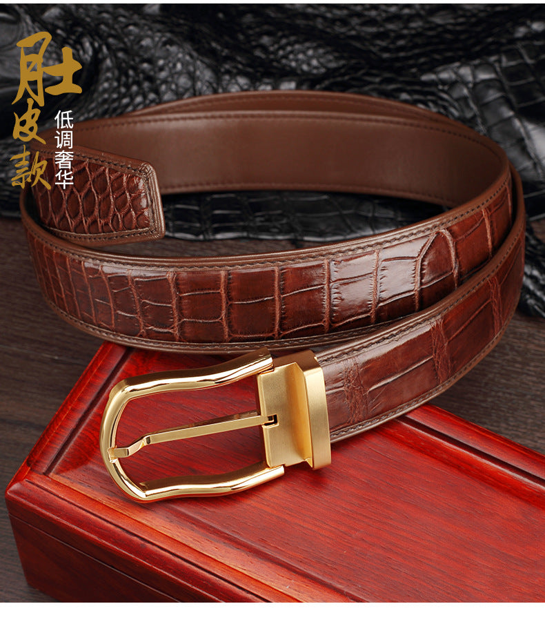 Men's Belt Siamese Crocodile Skin Genuine Leather Needle Buckle Casual Business High Quality Men's Belt 