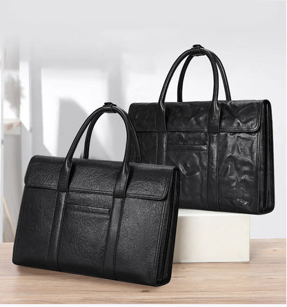 Men's handbag, genuine cowhide leather, high quality, large capacity, briefcase, handbag for men 