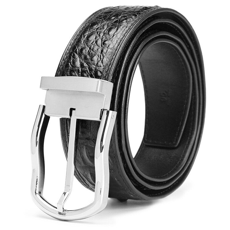 Men's Belt Siamese Crocodile Skin Genuine Leather Needle Buckle Casual Business High Quality Men's Belt 