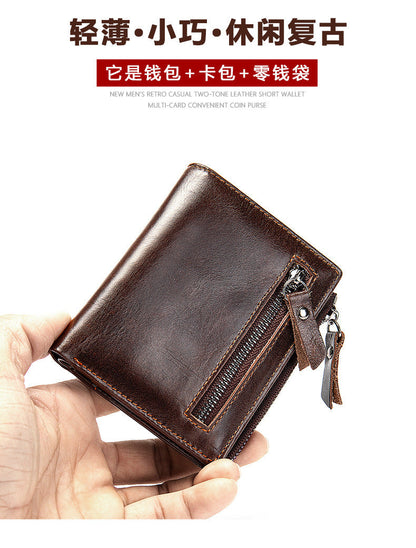 Men's Short Wallet High Quality Retro Men's Card Bag Wallet 