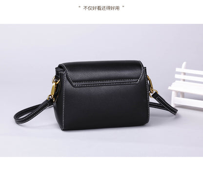 Genuine leather women's fashion simple crossbody bag trumpet bag cowhide shoulder bag.Pochette