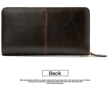 Men's long wallet cowhide clutch bag business wallet for men 