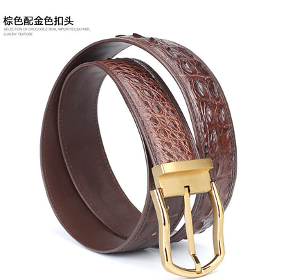 Men's Belt Siamese Crocodile Skin Genuine Leather Needle Buckle Casual Business High Quality Men's Belt 